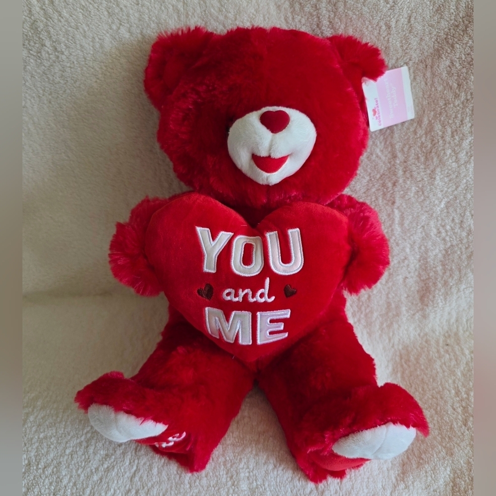 New Large 18" Sweetheart YOU AND ME red Teddy Bear Plush toy Valentines Day 2026